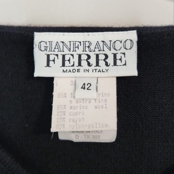 Vintage Gianfranco Ferré Black Merino Wool Blend Sweater, Size 8 ~ EUC - Picture 9 of 11